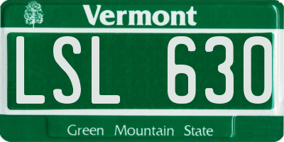 VT license plate LSL630