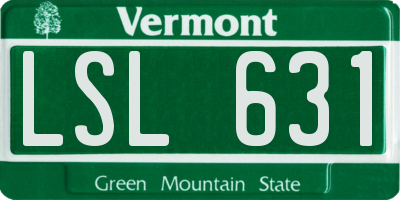 VT license plate LSL631