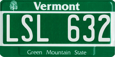 VT license plate LSL632