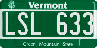 VT license plate LSL633