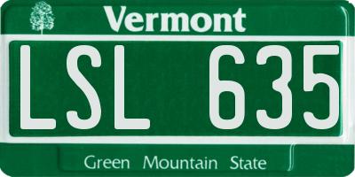 VT license plate LSL635