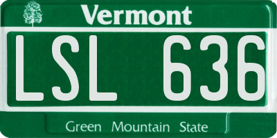 VT license plate LSL636