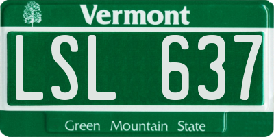 VT license plate LSL637