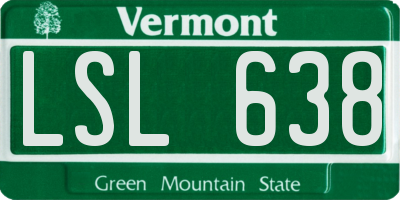 VT license plate LSL638