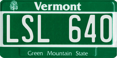 VT license plate LSL640