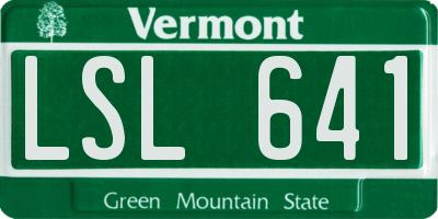 VT license plate LSL641