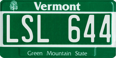 VT license plate LSL644