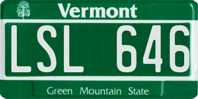 VT license plate LSL646