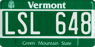 VT license plate LSL648