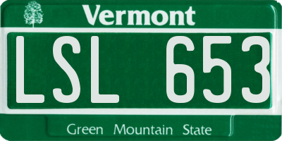 VT license plate LSL653