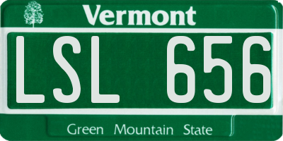 VT license plate LSL656