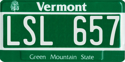 VT license plate LSL657