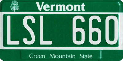 VT license plate LSL660