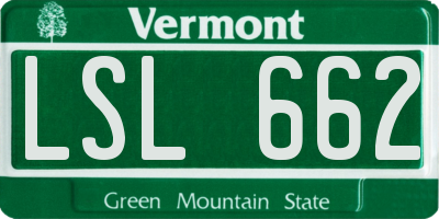 VT license plate LSL662