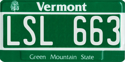 VT license plate LSL663