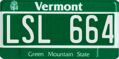 VT license plate LSL664