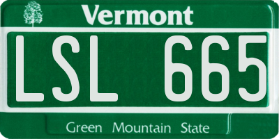 VT license plate LSL665