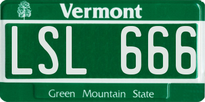 VT license plate LSL666