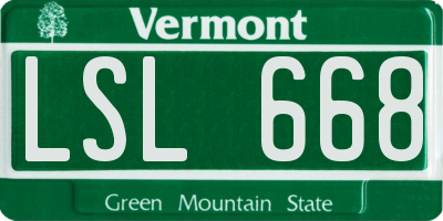VT license plate LSL668