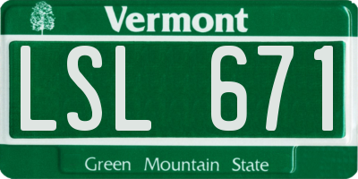 VT license plate LSL671