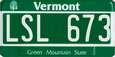 VT license plate LSL673