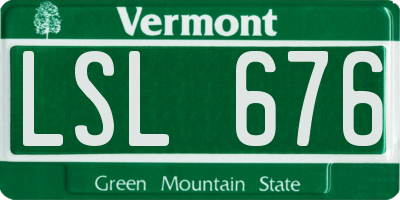 VT license plate LSL676