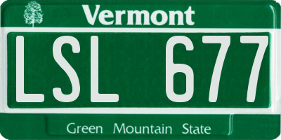 VT license plate LSL677