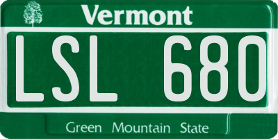 VT license plate LSL680