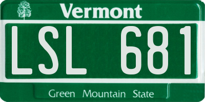 VT license plate LSL681