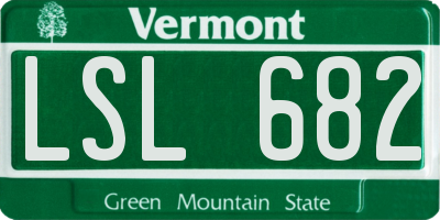 VT license plate LSL682