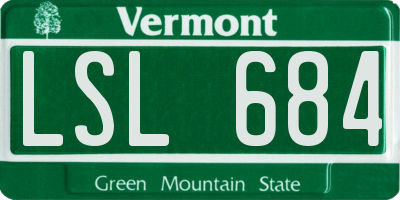 VT license plate LSL684