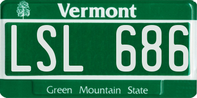 VT license plate LSL686