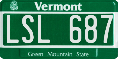 VT license plate LSL687