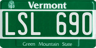 VT license plate LSL690