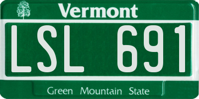 VT license plate LSL691