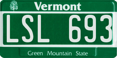 VT license plate LSL693