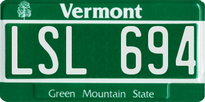 VT license plate LSL694