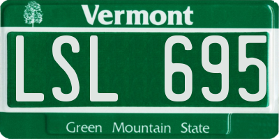 VT license plate LSL695