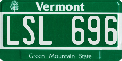 VT license plate LSL696
