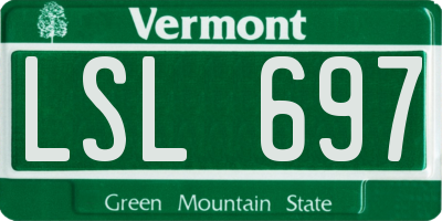 VT license plate LSL697