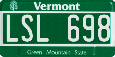 VT license plate LSL698