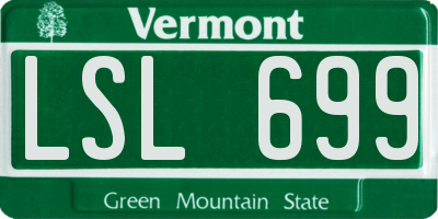 VT license plate LSL699