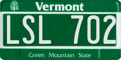 VT license plate LSL702