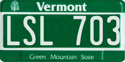 VT license plate LSL703