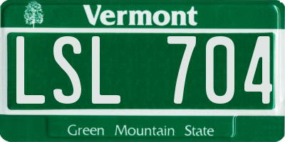 VT license plate LSL704