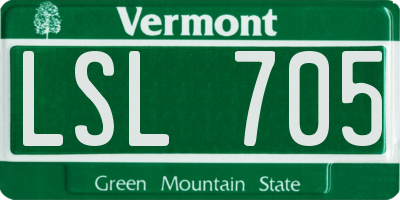 VT license plate LSL705