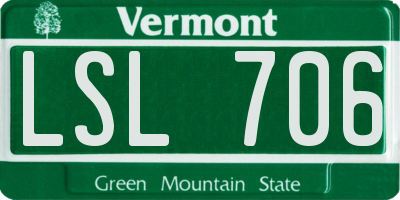 VT license plate LSL706