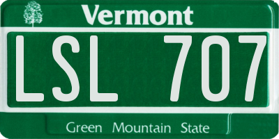 VT license plate LSL707
