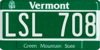 VT license plate LSL708