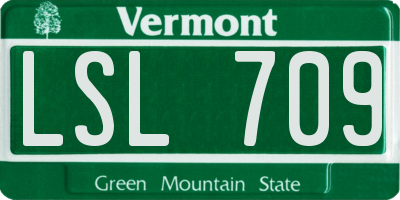 VT license plate LSL709